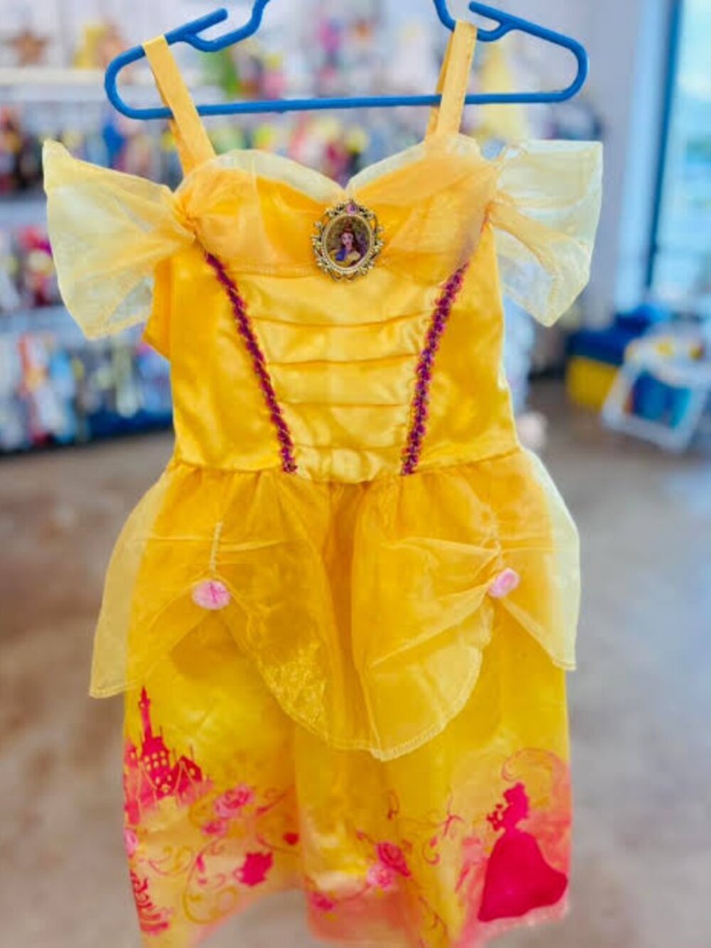 AUTHENTIC DISNEY STORE DELUXE SEQUIN GOLD BELLE LAYERED DRESS SIZE 4-6X